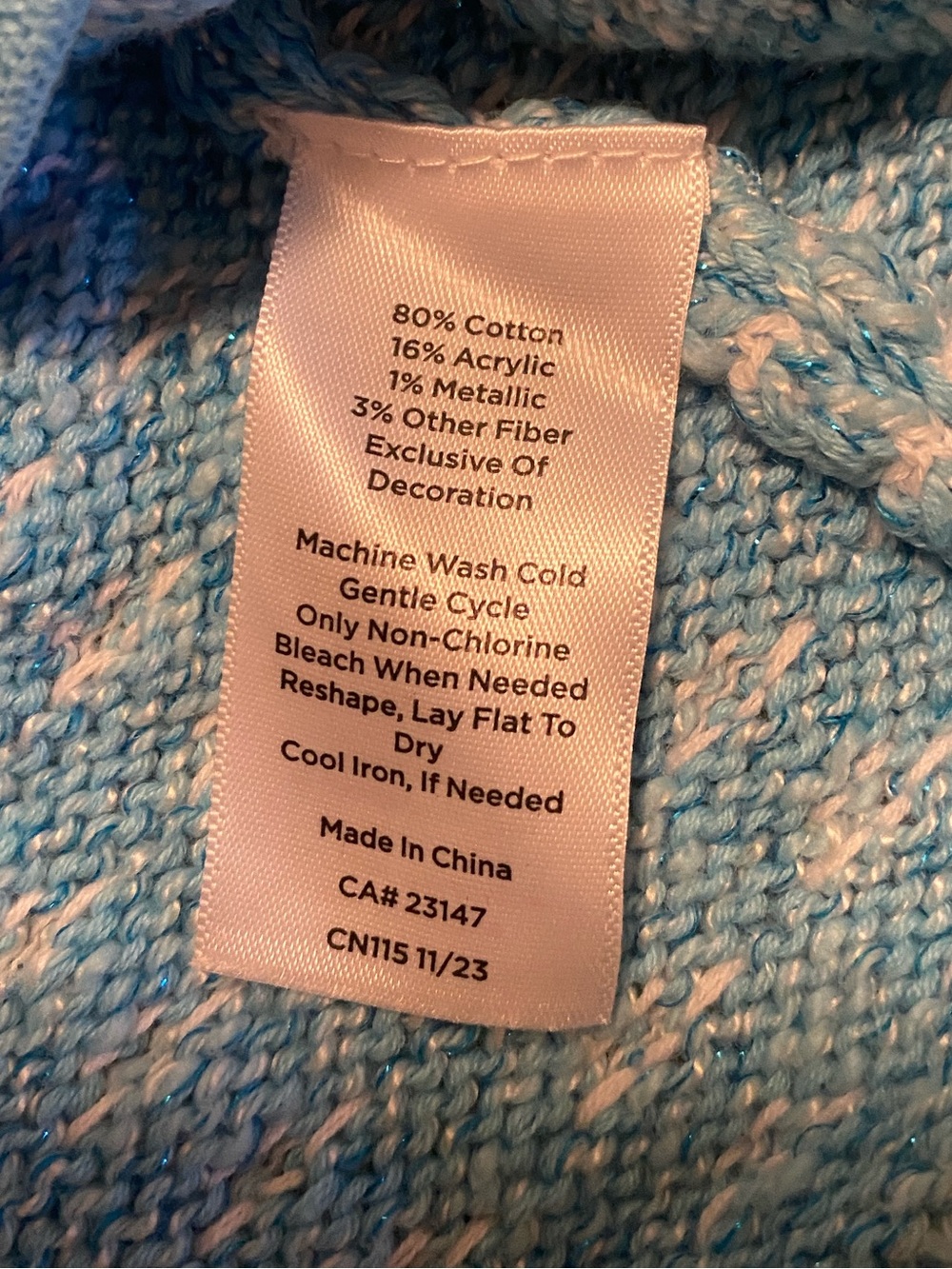 Talbots Soft Teal Tweed Zip-Up Sweater, Size Small - Picture 5 of 8